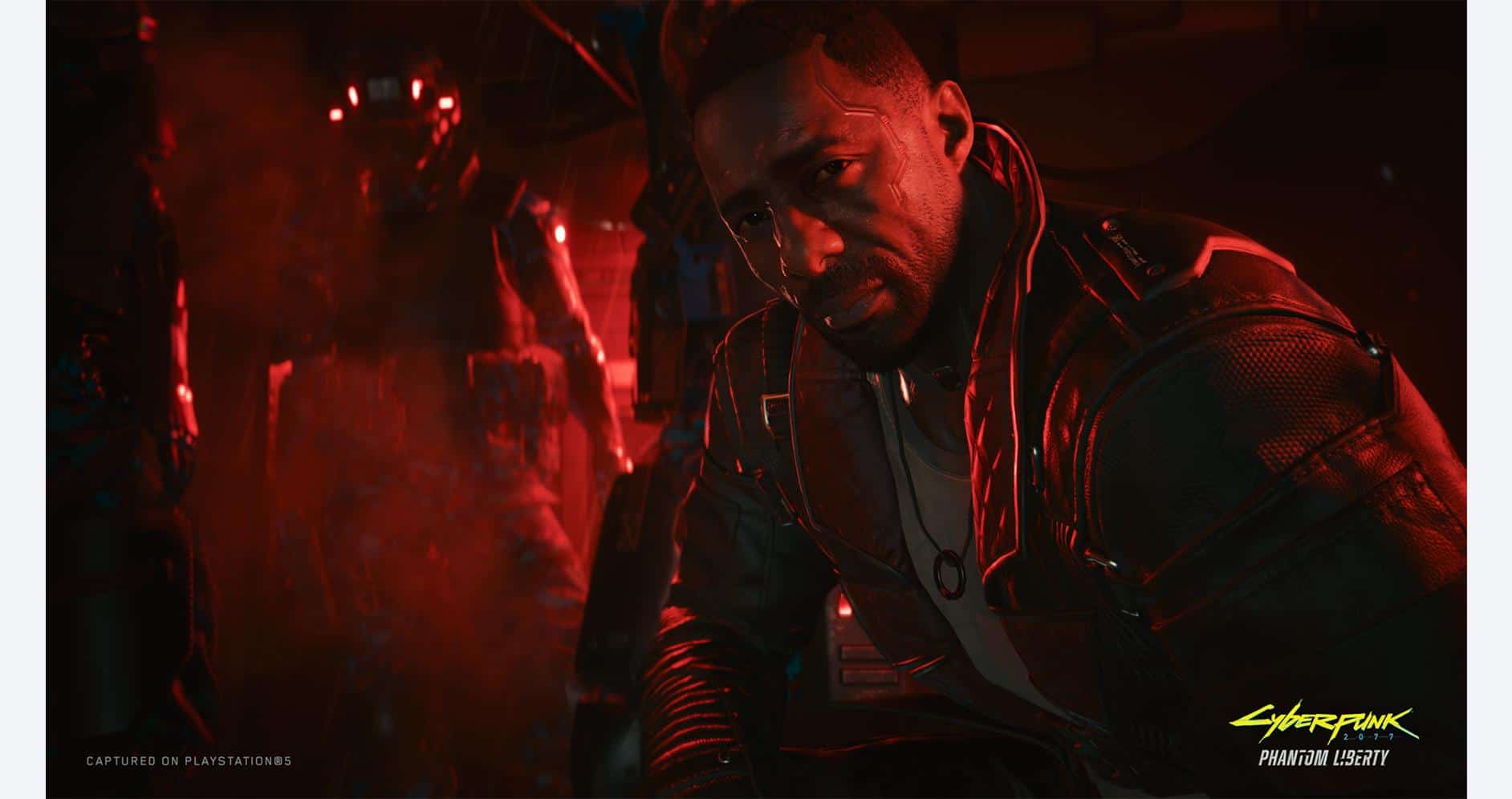 Cyberpunk 2077 promotional artwork featuring a character in a dark, neon-lit setting.