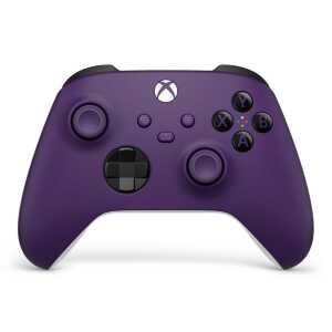 Xbox Series X wireless controller in Astral Purple color for gaming.