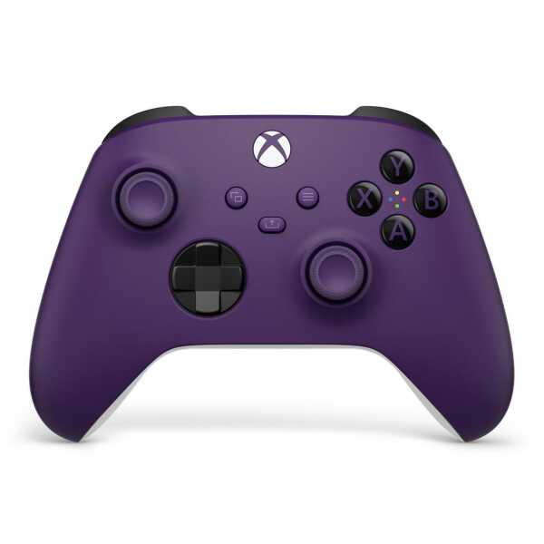 Xbox Series X wireless controller in Astral Purple color for gaming.