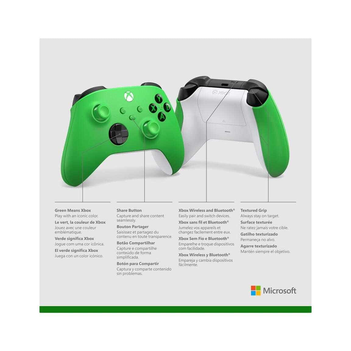 Velocity Green Xbox Series X wireless controller for gaming.
