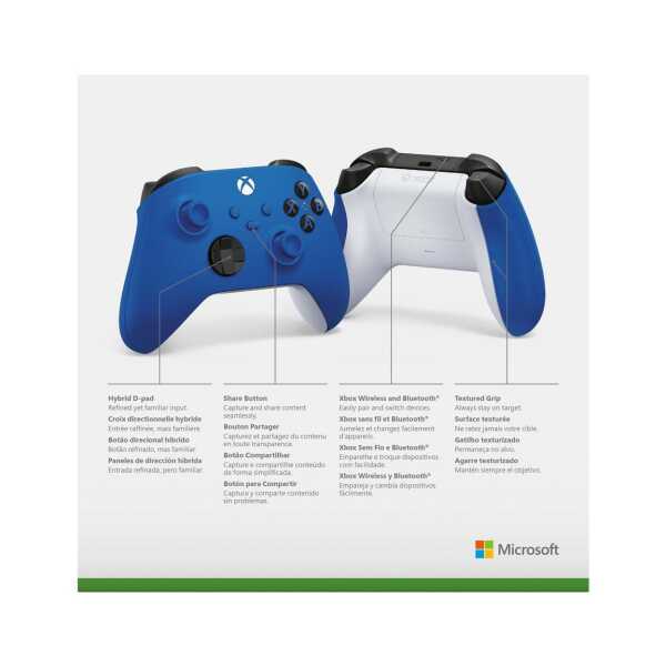 Shock Blue Xbox Series X wireless controller for gaming.