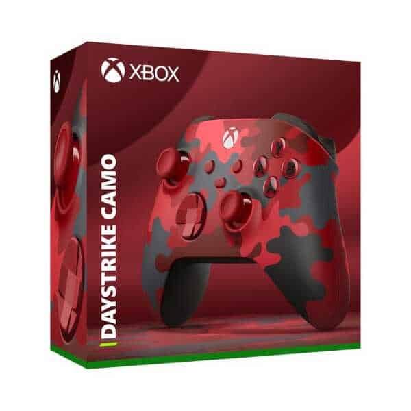 Xbox Series X wireless controller with Daystrike Camo design for gaming.