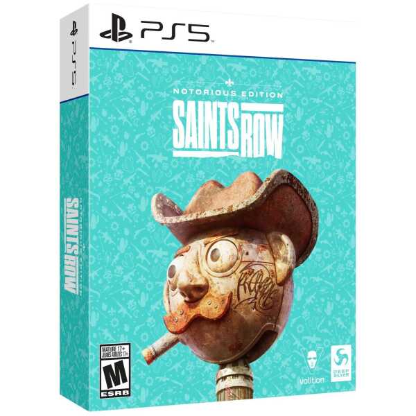 Saints Row Notorious Edition game cover for PS5 with a unique character design.