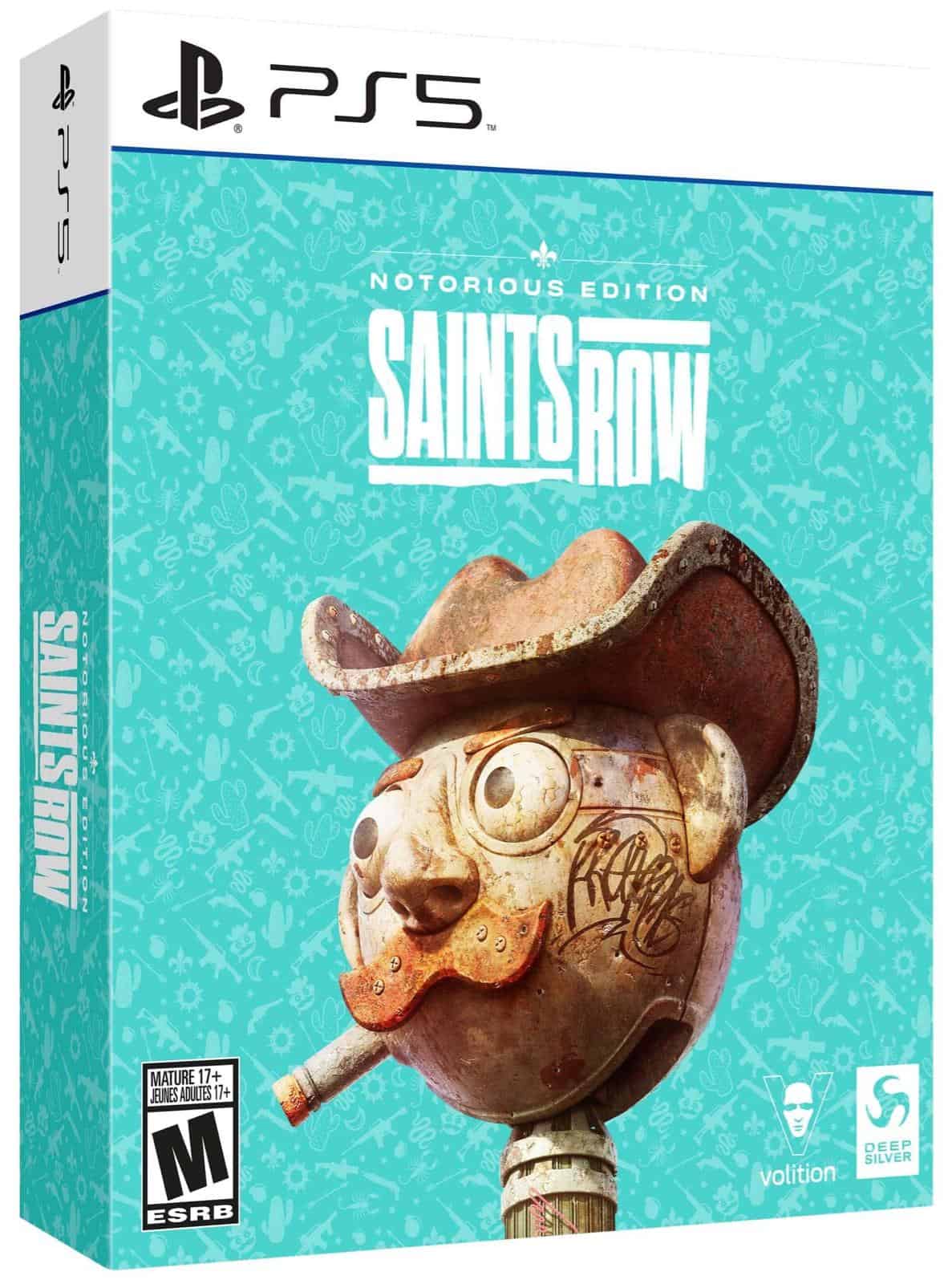 Saints Row Notorious Edition game cover for PS5 with a unique character design.