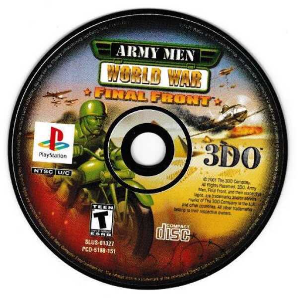 Army Men World War Final Front PlayStation 3D game disc with military graphics.