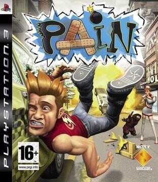 Dynamic image from the game Pain showing a character falling with a distressed expression.