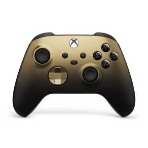 Xbox Series X wireless controller in Gold Shadow edition for gaming.