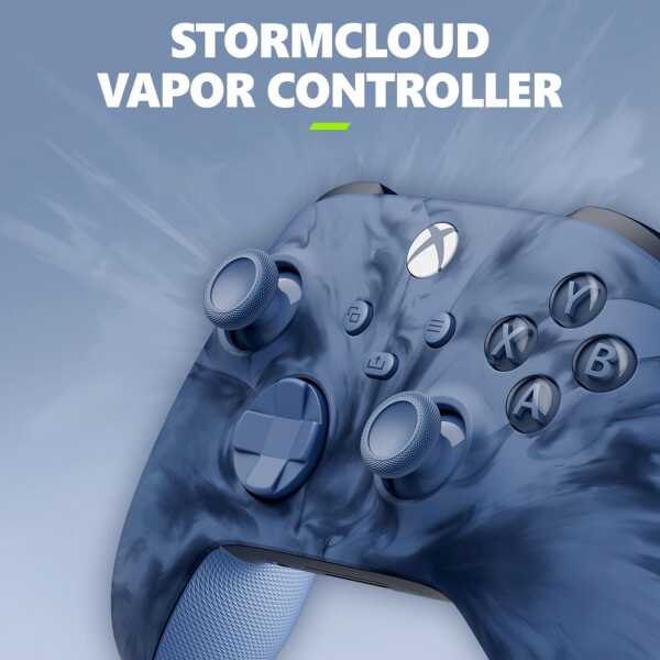 Stormcloud Vapor Special Edition Xbox controller with unique design.