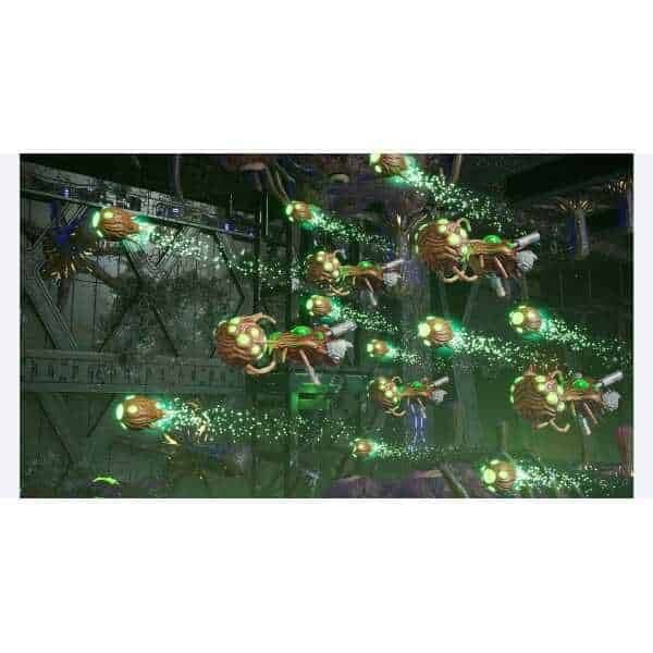 Alien spaceship fleet in R-Type Tactics I and II Cosmos game scene.