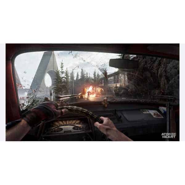 Ultimate Edition gameplay scene from inside a vehicle.