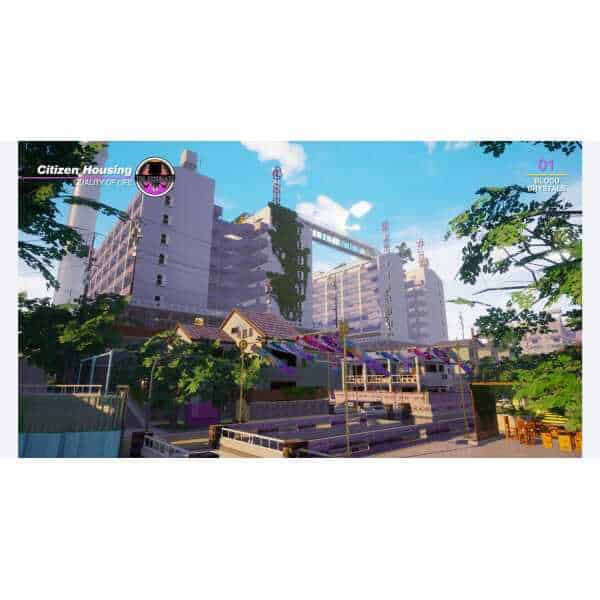 Urban cityscape with modern buildings and vibrant infrastructure.