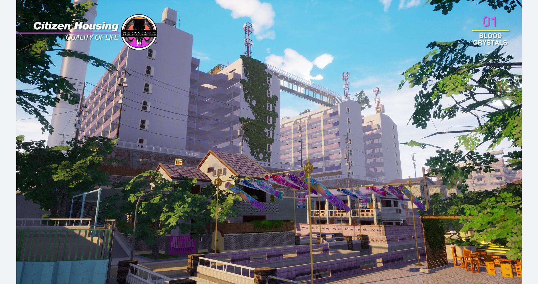 Urban cityscape with modern buildings and vibrant infrastructure.