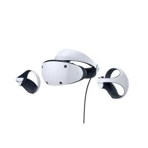 VR headset with motion controllers for immersive gaming experiences.