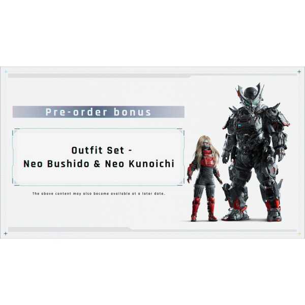 PRAGMATA gameware outfit set featuring Neo Bushido and Neo Kunoichi characters.