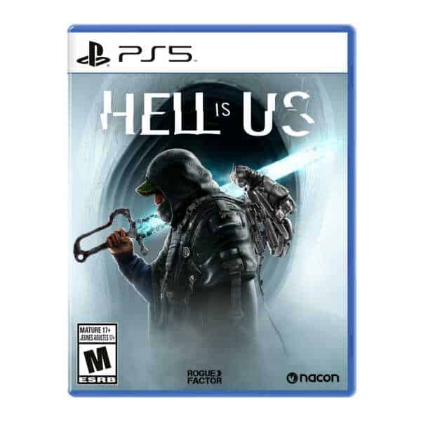 Hell is Us PS5 game cover featuring a soldier with a weapon and futuristic background.