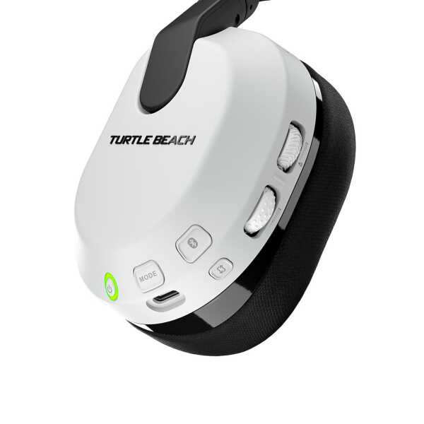 Wireless gaming headset for Xbox Series X in white with control buttons.