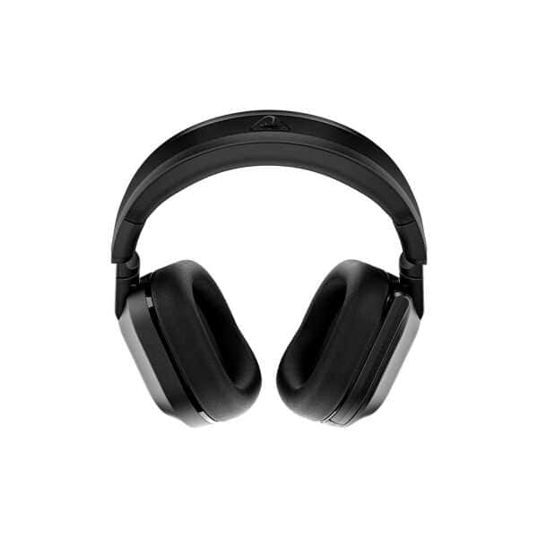 Wireless gaming headset with noise-canceling microphones and plush ear cushions for enhanced gaming.