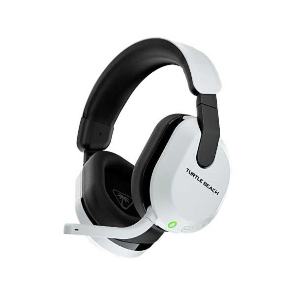 Wireless gaming headset with Turtle Beach logo, noise-canceling microphone, and adjustable headband.