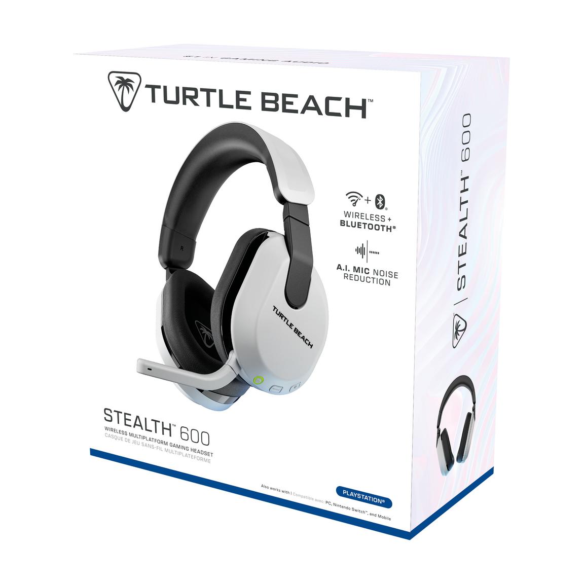 Turtle Beach Stealth 600 wireless gaming headset with Bluetooth and noise reduction.