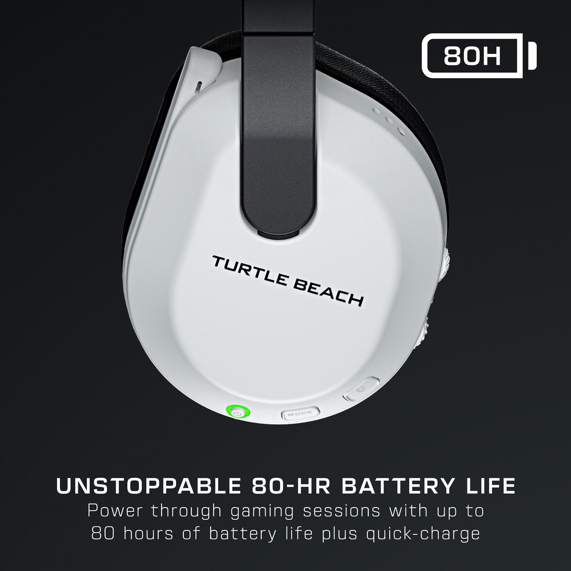 Headset with 80-hour battery life for gaming.