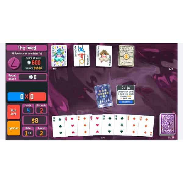 Digital card game interface with colorful cards and game options for entertainment.