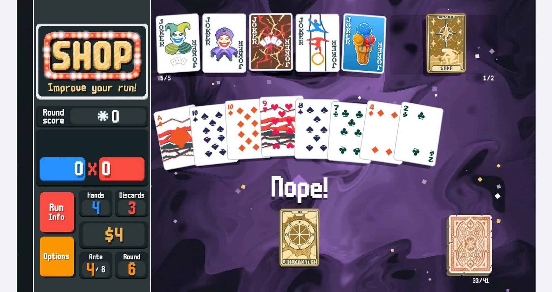 Gameware digital card game interface showcasing gameplay and user options.