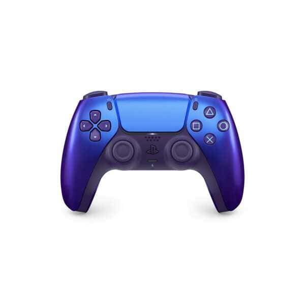 Blue PS5 DualSense wireless controller for PlayStation 5 gaming.
