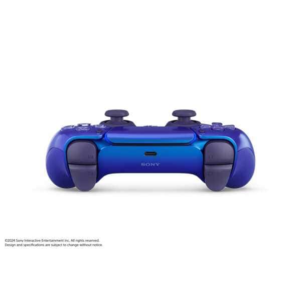 DualShock PlayStation controller for gaming, blue color, ergonomic design, and responsive buttons.