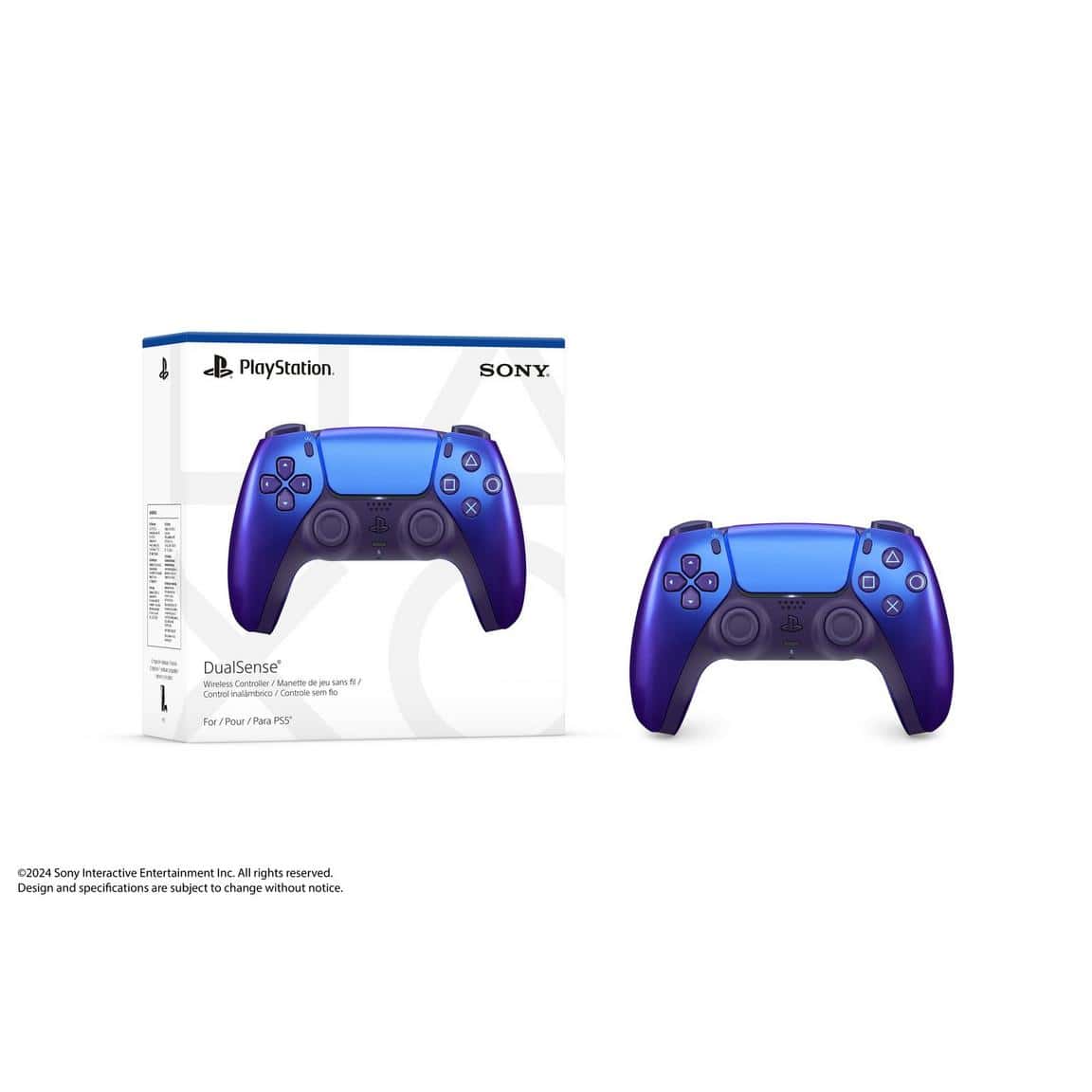 DualSense wireless controller for PlayStation 5, blue color, ergonomic design, and advanced haptic f.