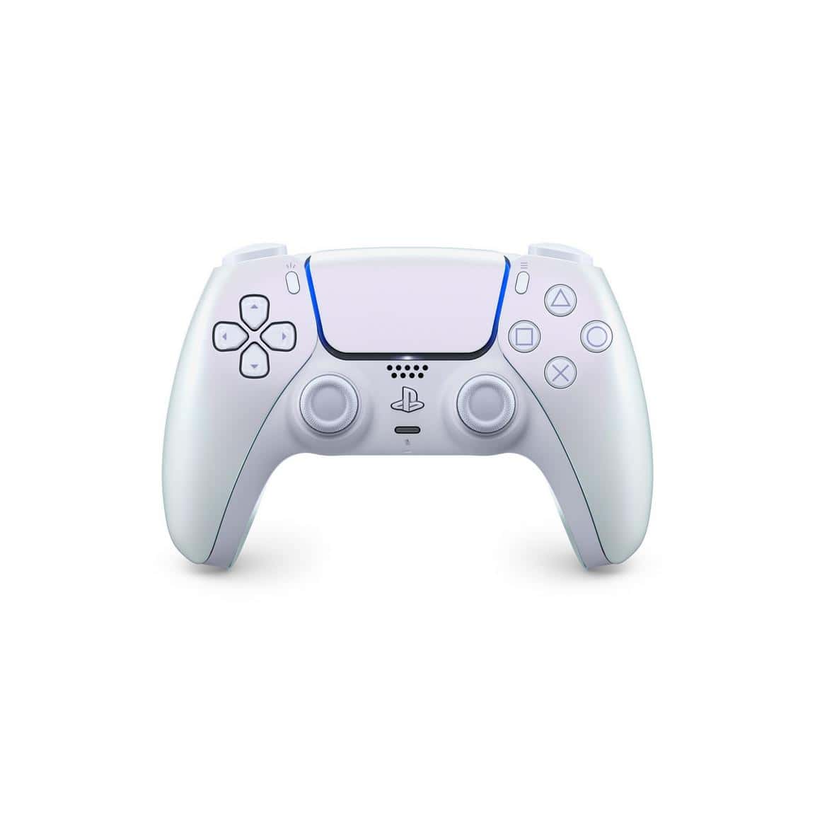 White PlayStation 5 DualSense wireless controller for gaming.
