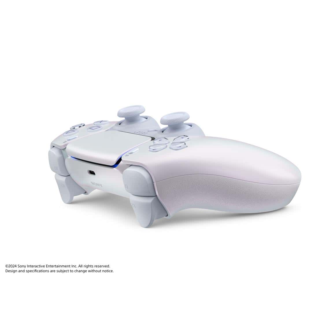 Wireless PlayStation controller for gaming, modern design, ergonomic grip.