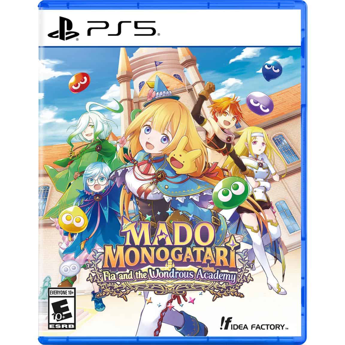 Gameware PS5 game cover for MADO MONOGATARI featuring Fia and characters at the academy.