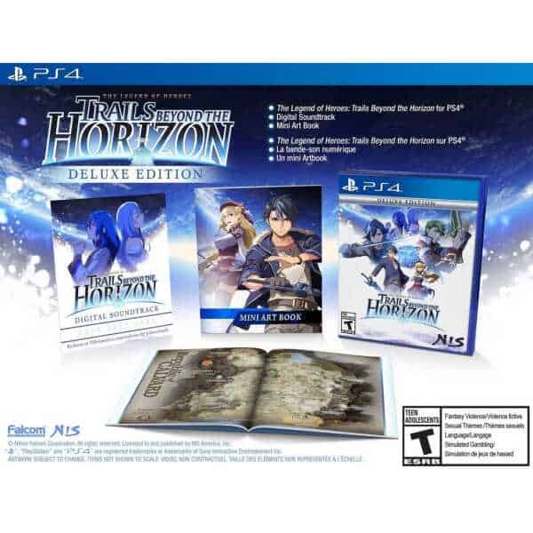 Gameware, Trails Beyond the Horizon Deluxe Edition PS4 bundle with soundtrack and mini art book.