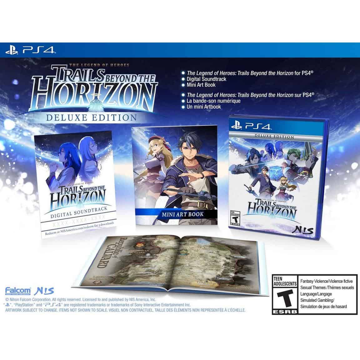 Gameware, Trails Beyond the Horizon Deluxe Edition PS4 bundle with soundtrack and mini art book.