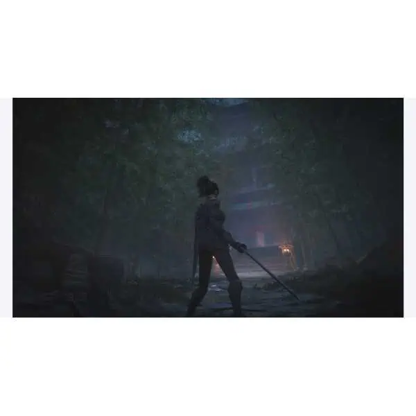 Mysterious female character in a dark, foggy forest scene from WUCHANG: Fallen Feathers.