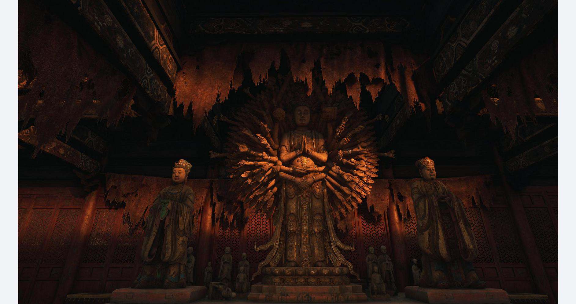 Ancient temple scene from WUCHANG: Fallen Feathers Day 1 Edition game.