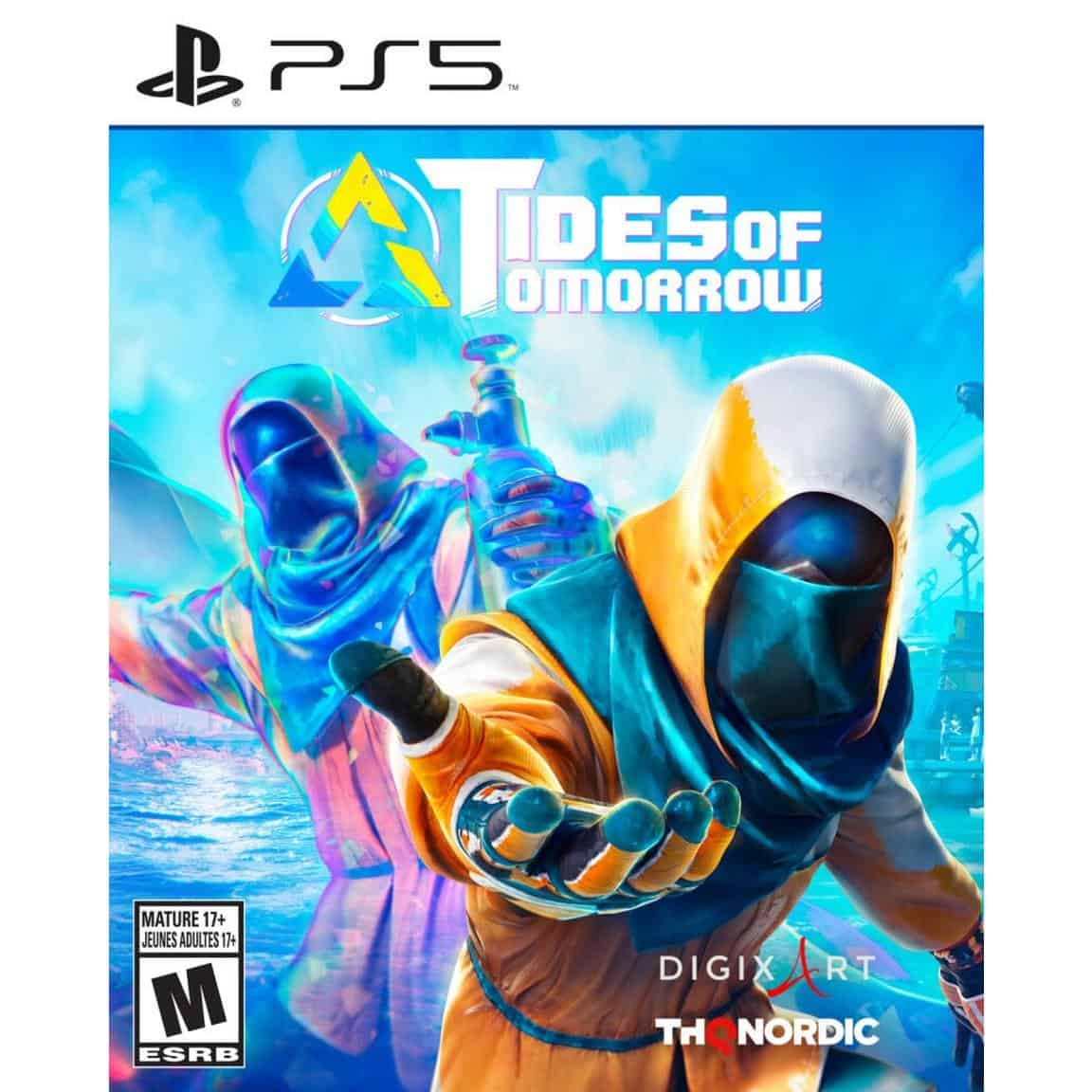 Gameware PS5 game cover featuring futuristic characters from Tides of Tomorrow.