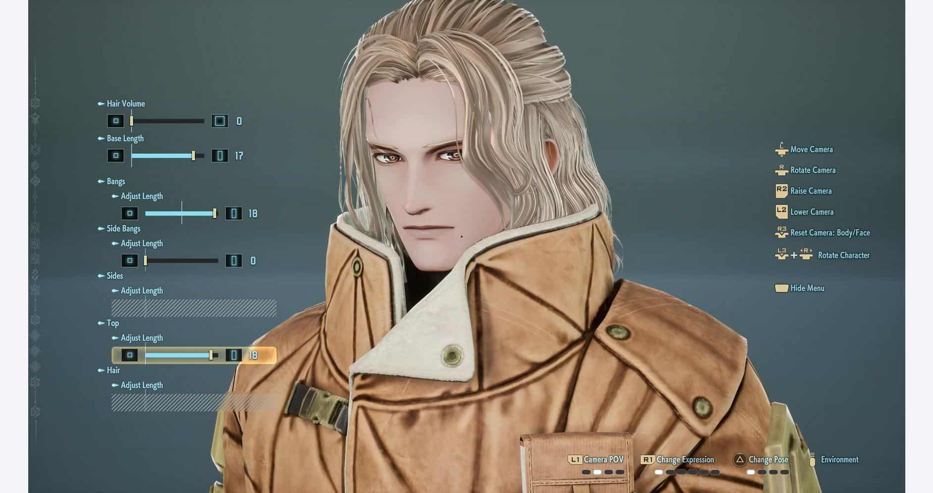 Character customization screen from Code Vein II game by Gameware.