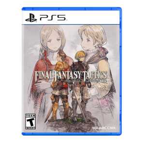 Final Fantasy Tactics PS5 game cover with characters and artwork.