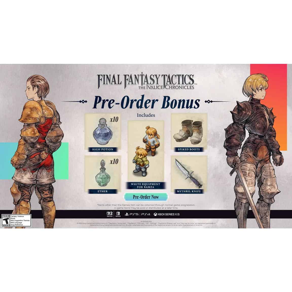 Final Fantasy Tactics Ivalice Chronicles pre-order bonus promotional image.