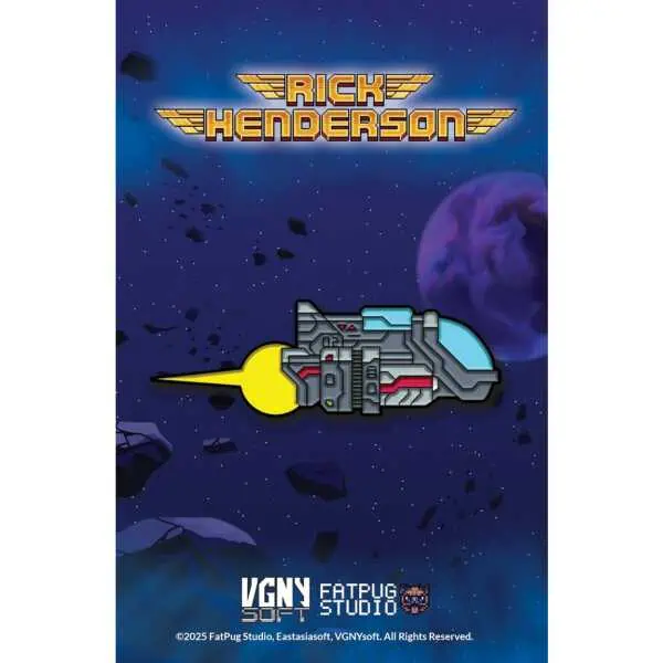 Space-themed game cover featuring Rick Henderson spaceship in outer space.