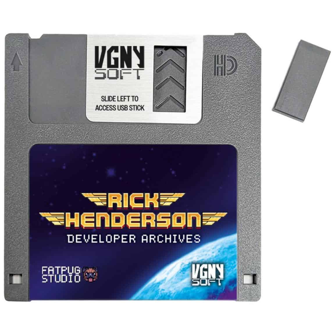 Rick Henderson Developer Archives floppy disk for retro gaming and software collection.