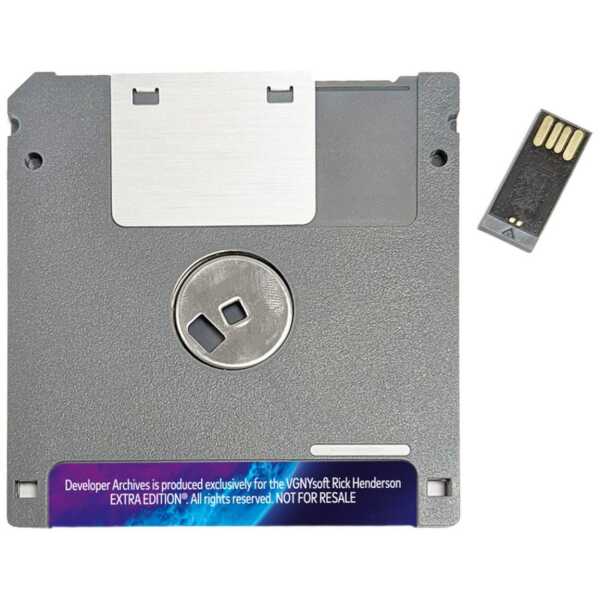 Floppy disk with label for Rick Henderson: Extra Edition game software.