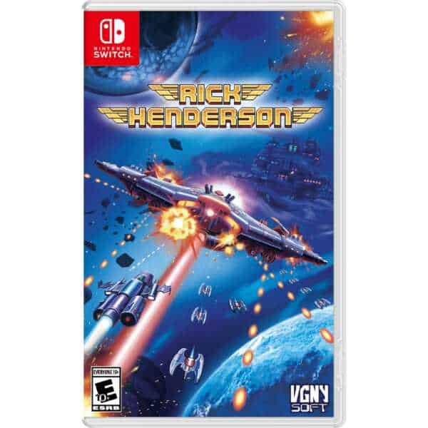Space shooter game featuring Rick Henderson battling alien ships in space.