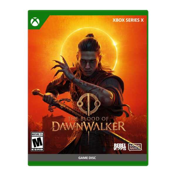 Xbox Series X game cover for The Blood of Dawnwalker with a fierce female warrior.