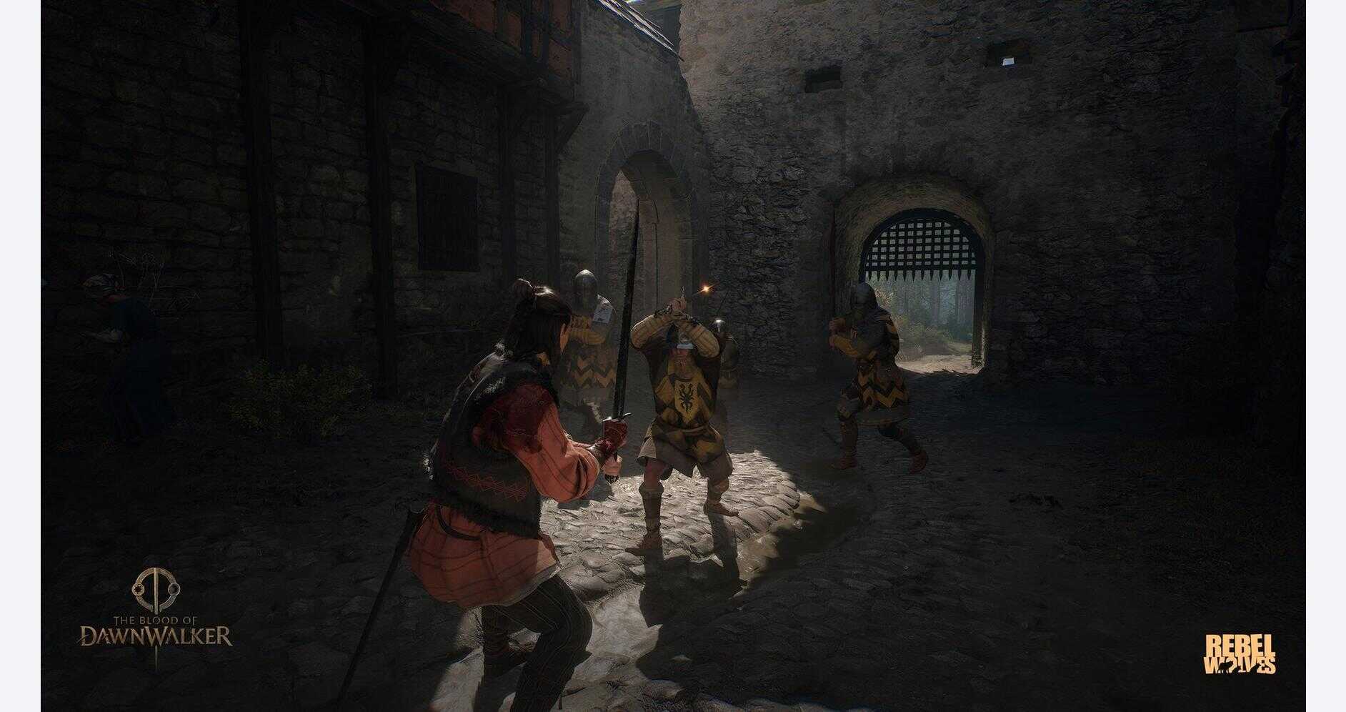 Gameplay scene from The Blood of Dawnwalker Day 1 Edition with characters fighting.