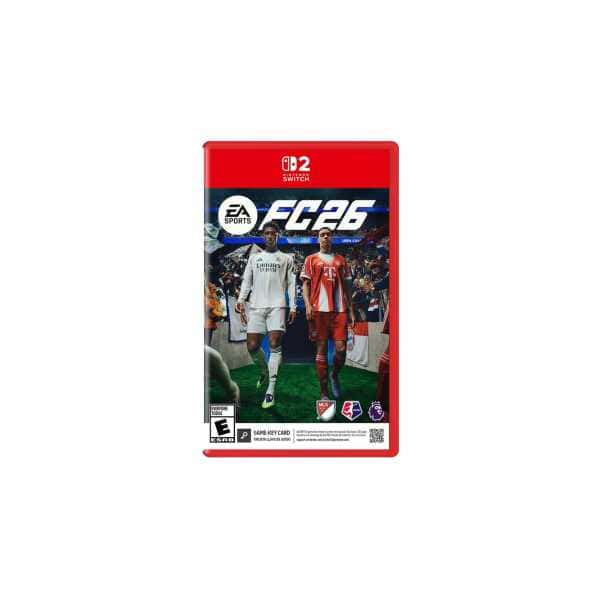 EA SPORTS FC 26 video game cover featuring football players.