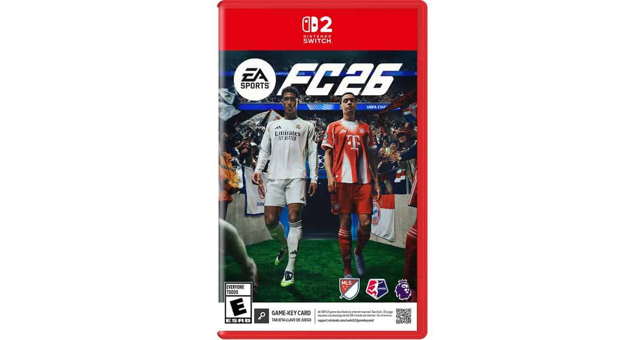 EA SPORTS FC 26 video game cover featuring football players.