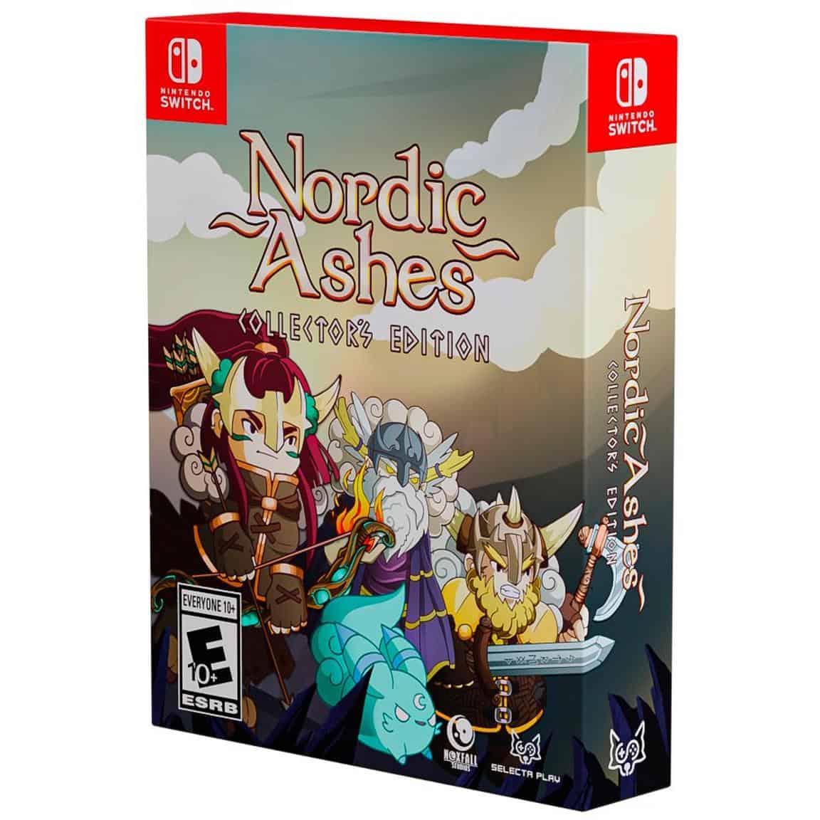 Nordic Ashes Collector's Edition game cover for Nintendo Switch with fantasy characters and Nordic t.