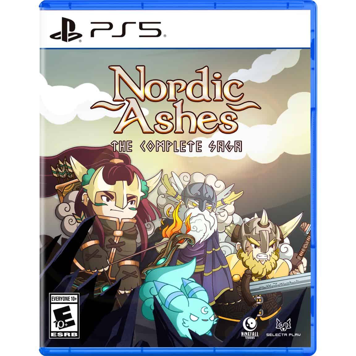 Epic Nordic Ashes game for PlayStation 5 with Viking warriors and mythical creatures.
